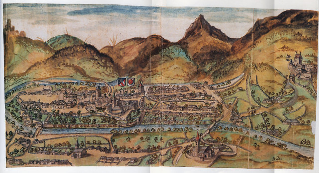 Lienz aan het begin van de 17e eeuw.